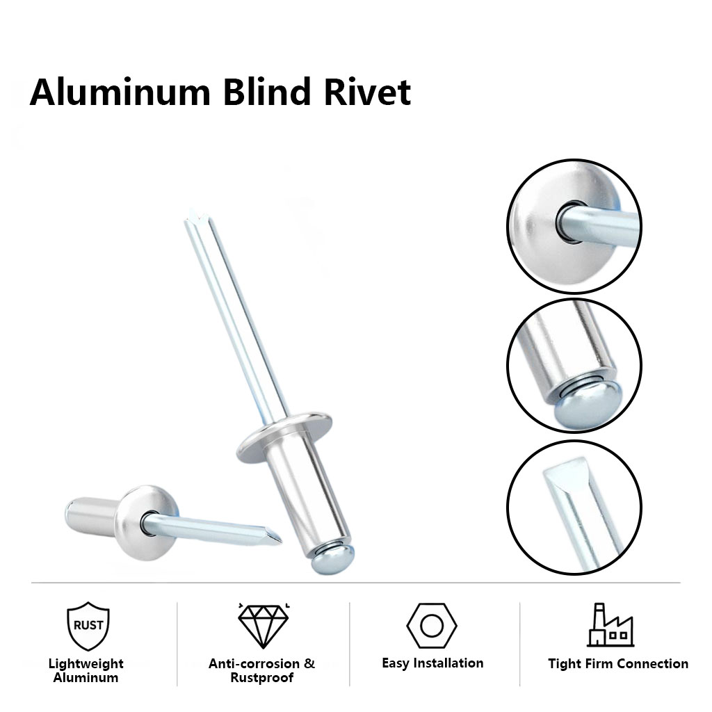 Factory Wholesale Round Head DIN7337 Open End Fastener For Furniture Building Hardware Aluminum Blind Rivets