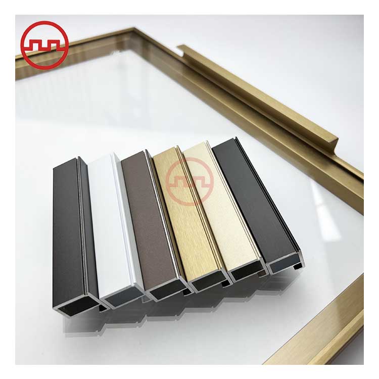 Custom Big Frame Aluminum Modern Furniture Wardrobe Door Profiles for Living Room Hotel Kitchen Cabinets Glass-Wardrobe Hardware