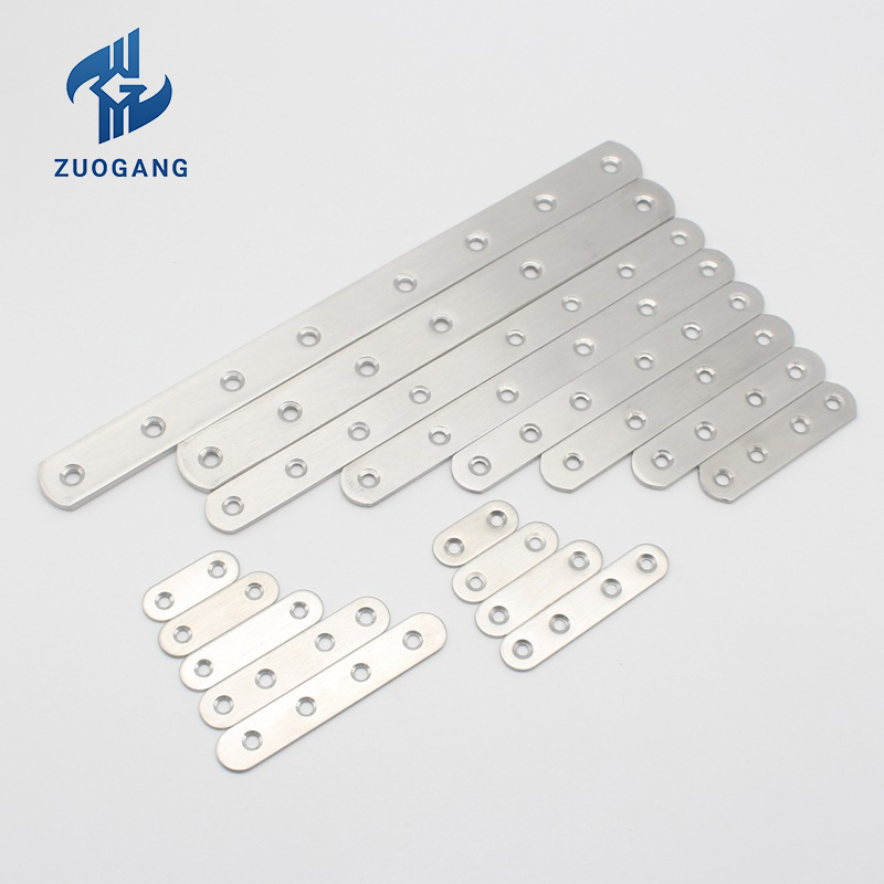 Stainless Steel Plated Square Straight Fixed Hole Standard Cabinet Furniture Fastener Wood Board Connect Planar Corner Braces