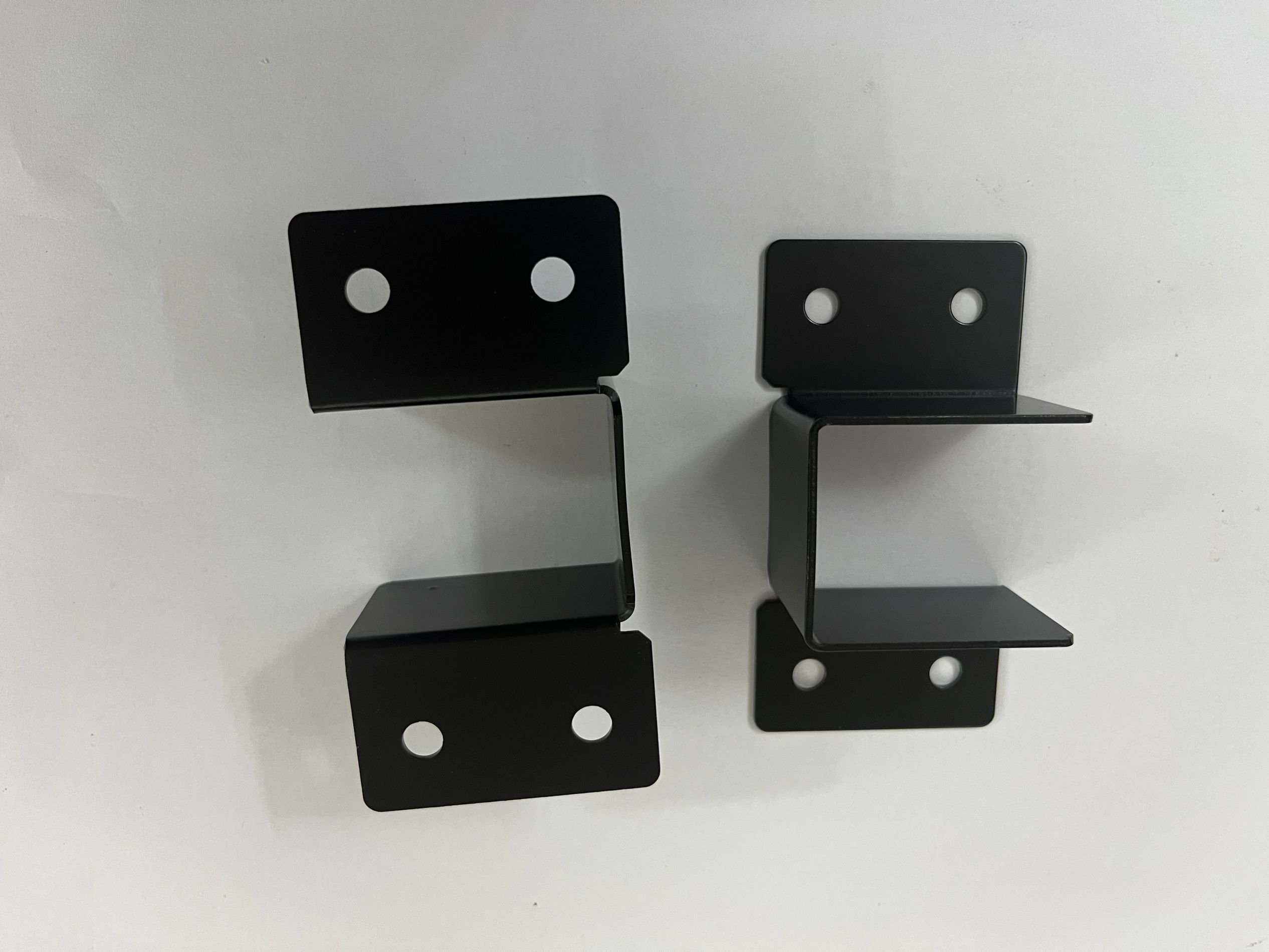Heavy-Duty Black Bed Frame Bracket Adapter U-Shaped Headboard Hardware Stamped Bed Railing Accessories