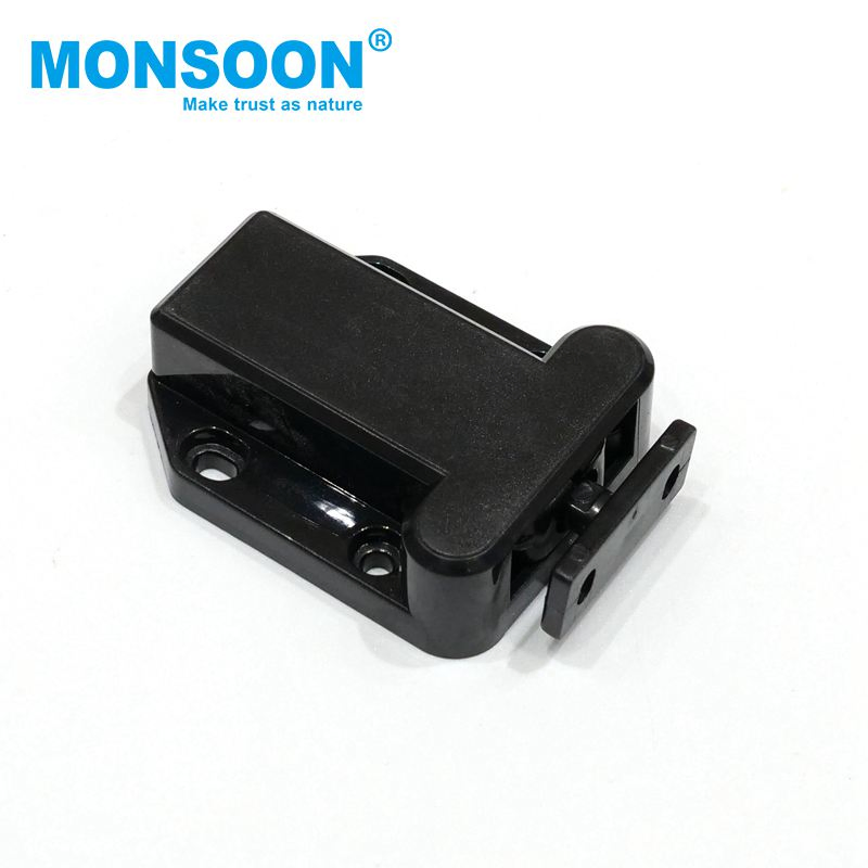 Black Plastic Furniture Hardware Accessories Fitting Cabinet Push Open Latch Lock Stopper Systems Push to Open
