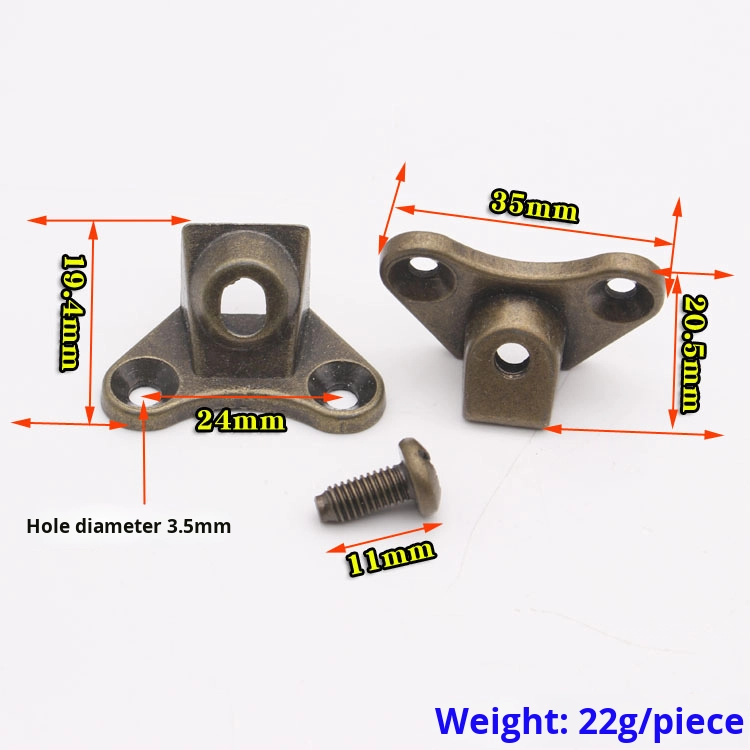 Modern Red Ancient Zinc Alloy No-Drill Butterfly Angle Bracket Supports Three-in-One Wood Board Partition Fastener for Furniture