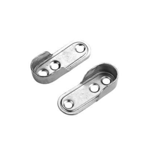 Zinc Alloy Nickel-Plated Oval Wardrobe Tube Rail Support Closet Rod Bracket