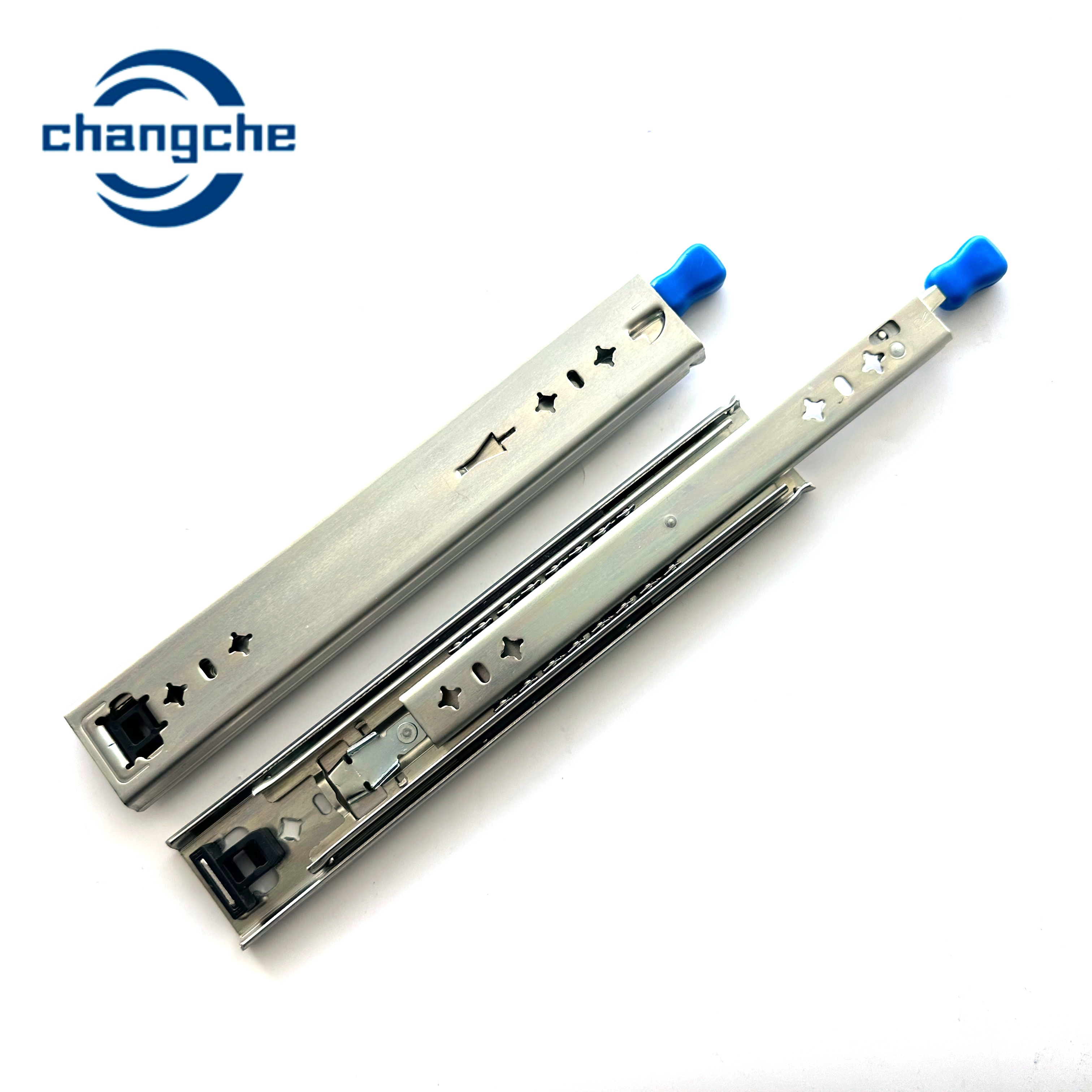 Furniture Hardware Heavy Duty 53mm Locking Ball Bearing Drawer Slide Under Mount Slide Damper with Locking System