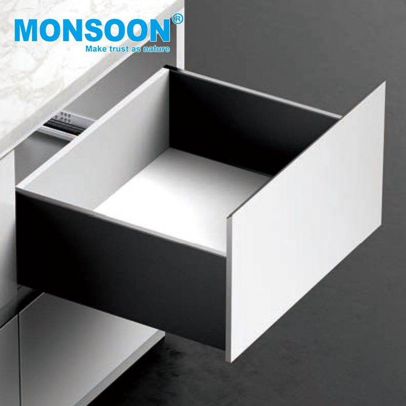Furniture Hardware Custom Size Cabinet Metal Box Soft Closing Kitchen Cabinet Drawer System Soft Closing Telescopic System for Kitchen Box