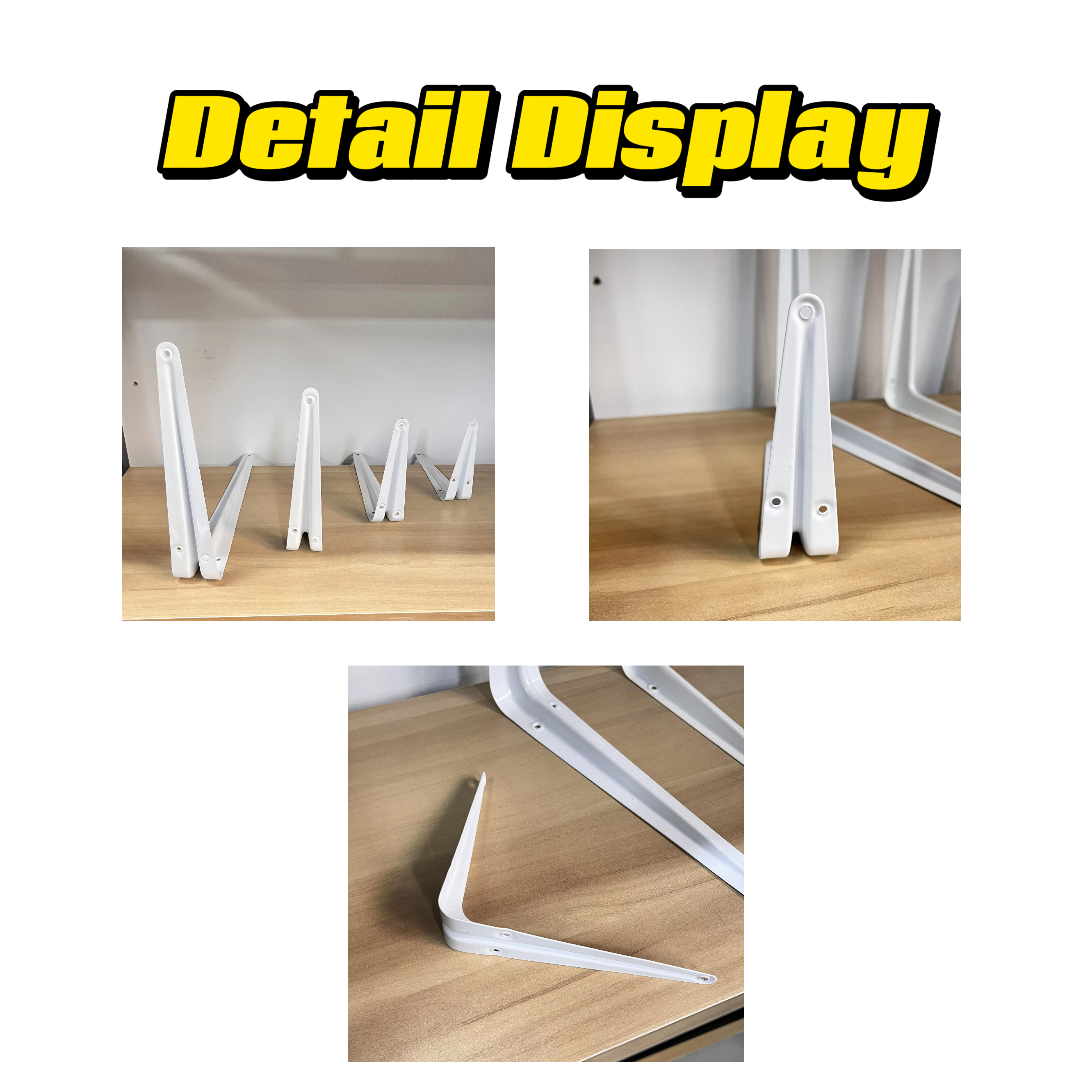 Furniture Hardware Powder Coated Triangle Shaped Metal Wall Mount Shelf Bracket Support