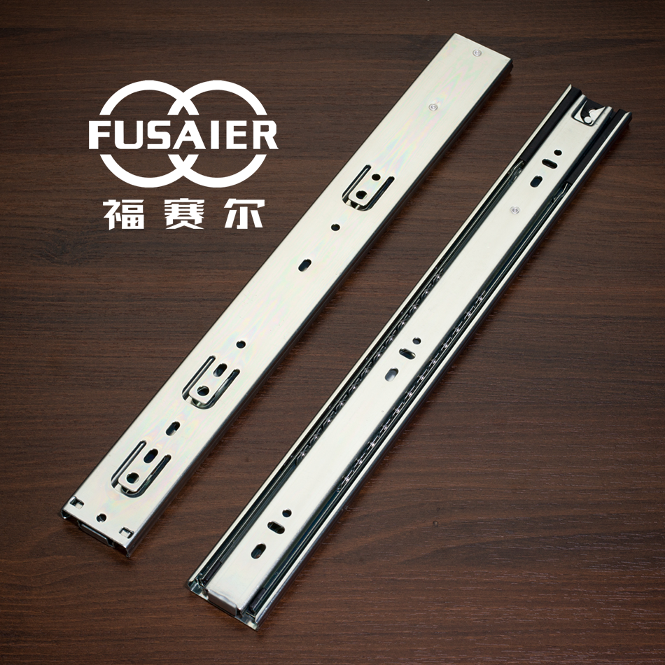 Cabinet Hardware Drawer Guiding Slide Runner 3-folding Ball Bearing Telescopic Channel Drawer Slide With Self-Lock System