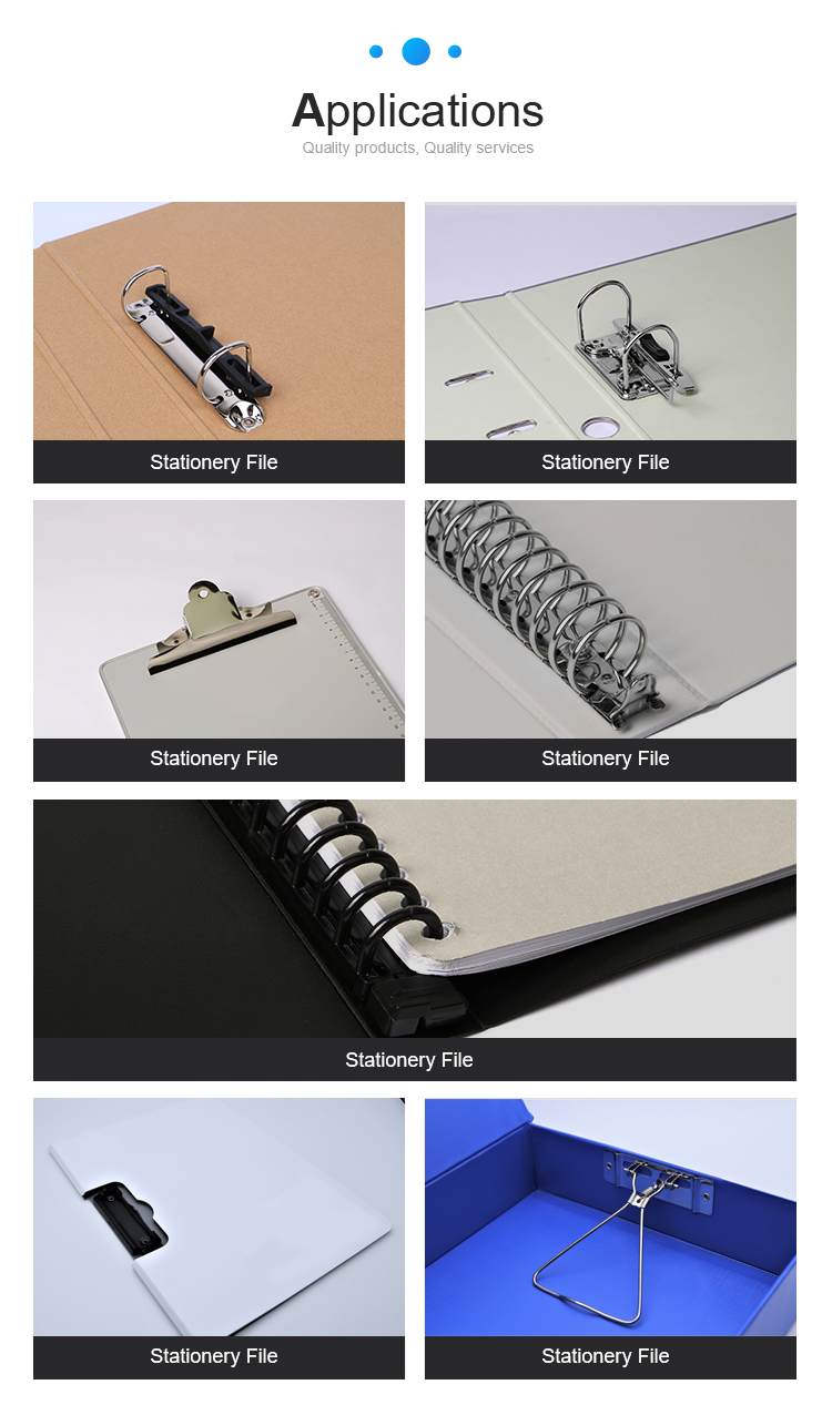 Hot Selling Silver Nickel Plated Metal 3 Ring Binder Mechanism Hardware Parts SGS Certified Brand New Insertion Clip