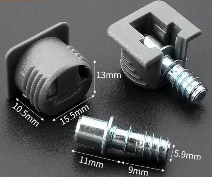 High Quality Furniture Cabinet Hardware Glass Pegs with Screw Self-tapping Shelf Support Pins
