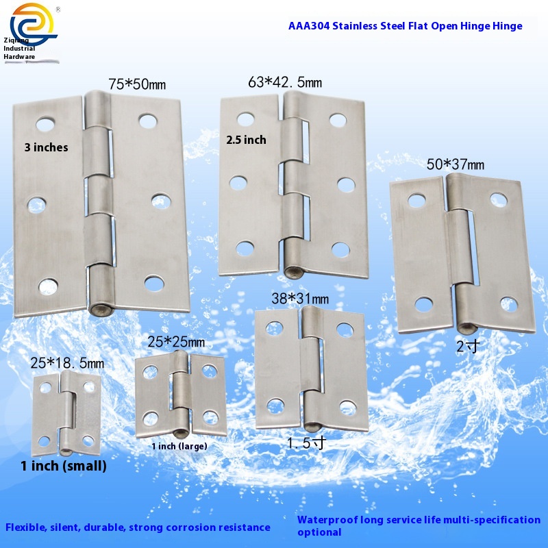 304 Stainless Steel Silent Bearing Hinge 3 Inch Flat Open Cabinet Door Hardware Accessories For Living Room Furniture Hinge