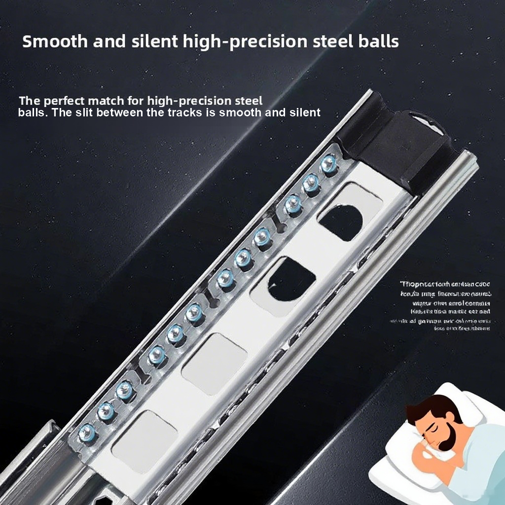 Soft Close 35mm Full Extension Drawer Slides Easy Installation for Kitchen Bathroom Warehouse Cabinets-MS Channel Sliding System