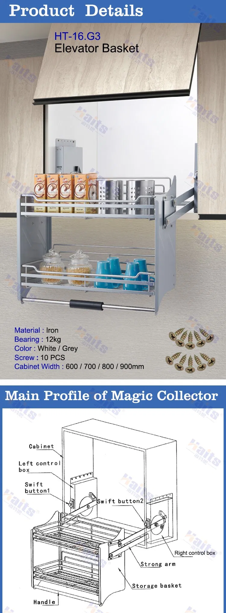 Multi-Layer High Capacity Pull out Pantry System for Modern Kitchen Furniture