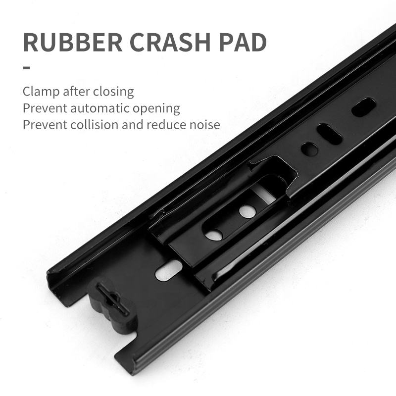 40mm 3-Fold Channel Sliding Rails for Cupboard Cabinet Door Fitting Hardware Telescopic Drawer Rails