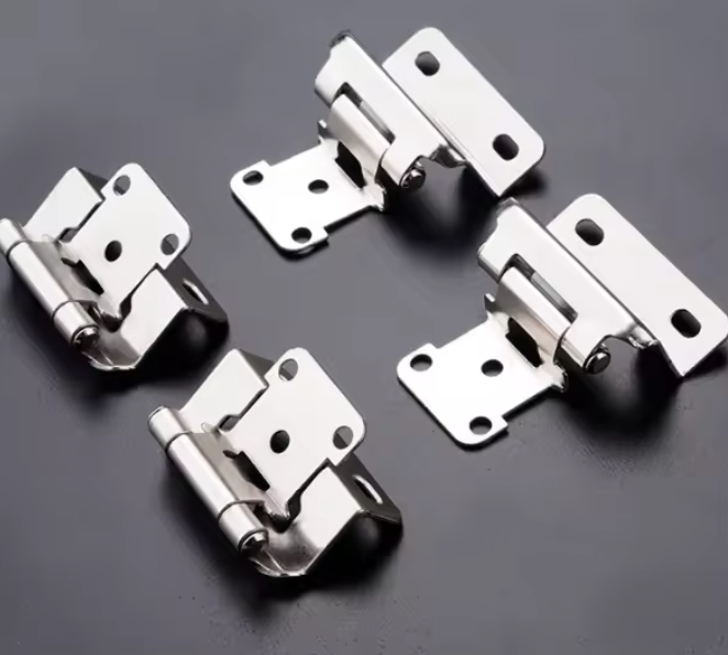 Contemporary Iron Multiple Joint Hinges Half Overlay Corner Hinges Black Durable Easy Installation Bedroom Furniture Kitchen