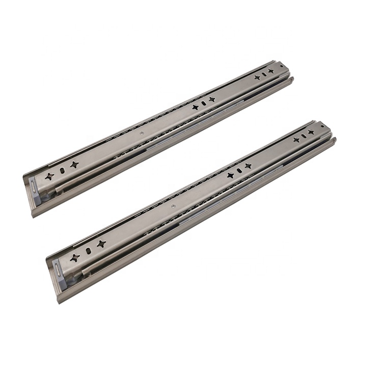 Heavy Duty Furniture Hardware Fittings Full Extension Ball Bearing 3 Fold Telescopic Channel Drawer Slides