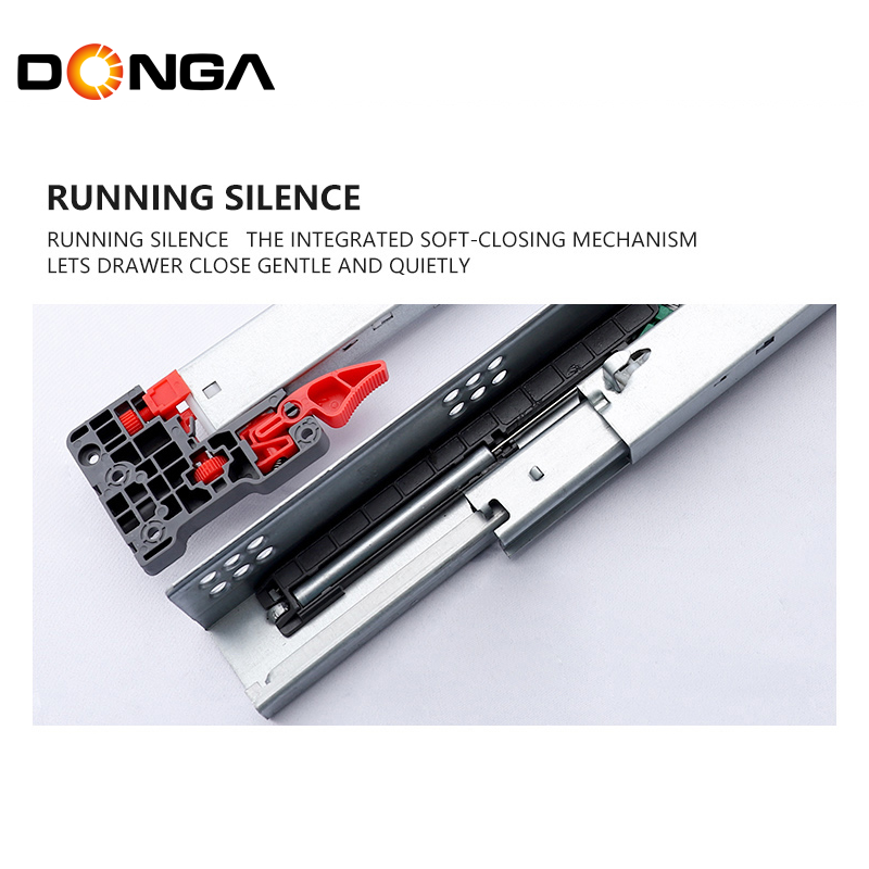 DONGGANG Sliding System Rieles Telescopicos Home Office Furniture Hardware Hidden Soft-closing Drawers Slide for Wooden Cabinet