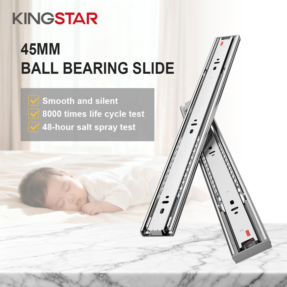 Soft Closing Ball Bearing Channel Furniture Hardware For Kitchen Cabinet Tool Box Drawer Slides Rail 35kg Load