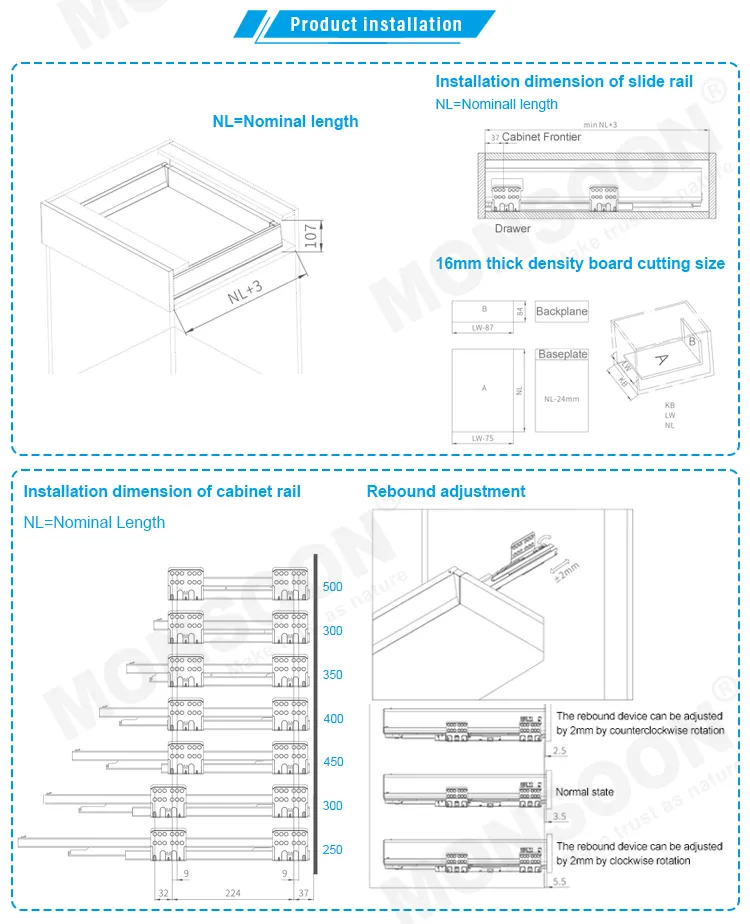 Cabinet Metal Box Soft Closing Drawer System 2