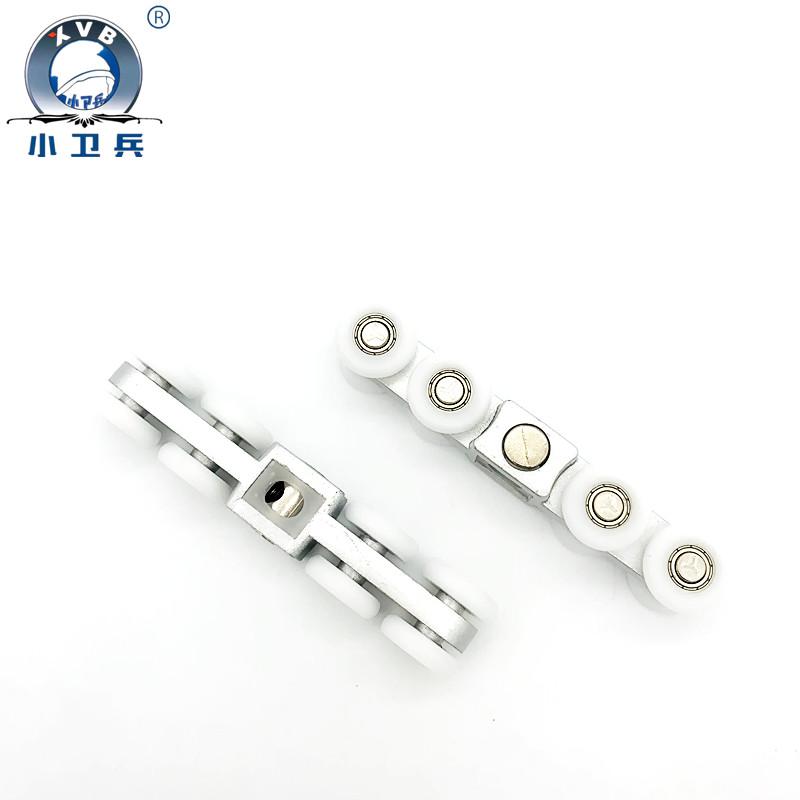 Aluminum Wardrobe Hardware Sliding System Model AW07-8 with 8 Durable Smooth Rolling Wheels for Cabinet Door Support