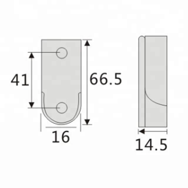 Zinc Alloy Long Wardrobe Tube Support Fitting
