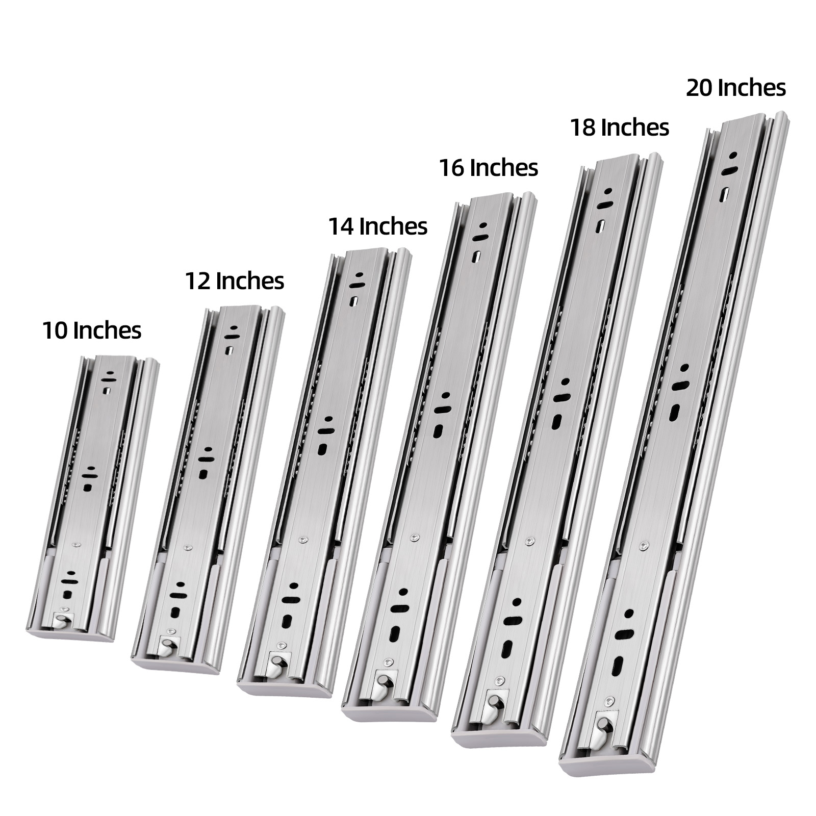 YENUO Heavy Duty Soft Close Drawer Slides - 10-24 Inch Full Extension Side Mount, Stainless Steel Ball Bearing Rails (100 Lb)