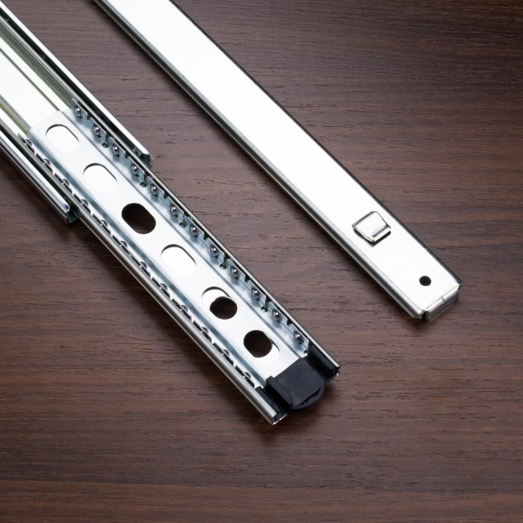 Steel Cabinet 45mm 100lbs Heavy Duty Full Extension Ball Bearing Drawer Slide with Bayonet for Office/Hotel Apartment