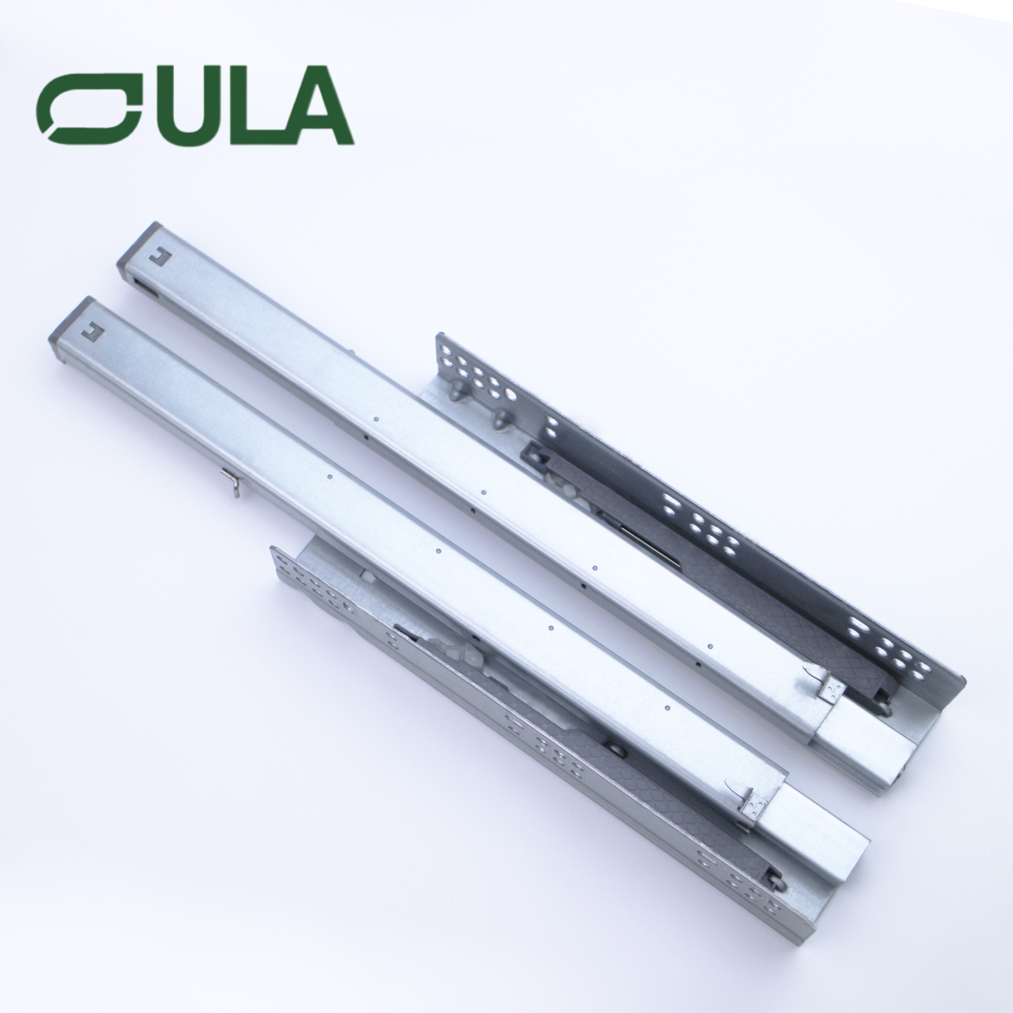 OULA Furniture Hardware Heavy-Duty Iron 45mm Concealed Slides with 3D Lock Full Extension Hidden Telescopic Drawer Slides
