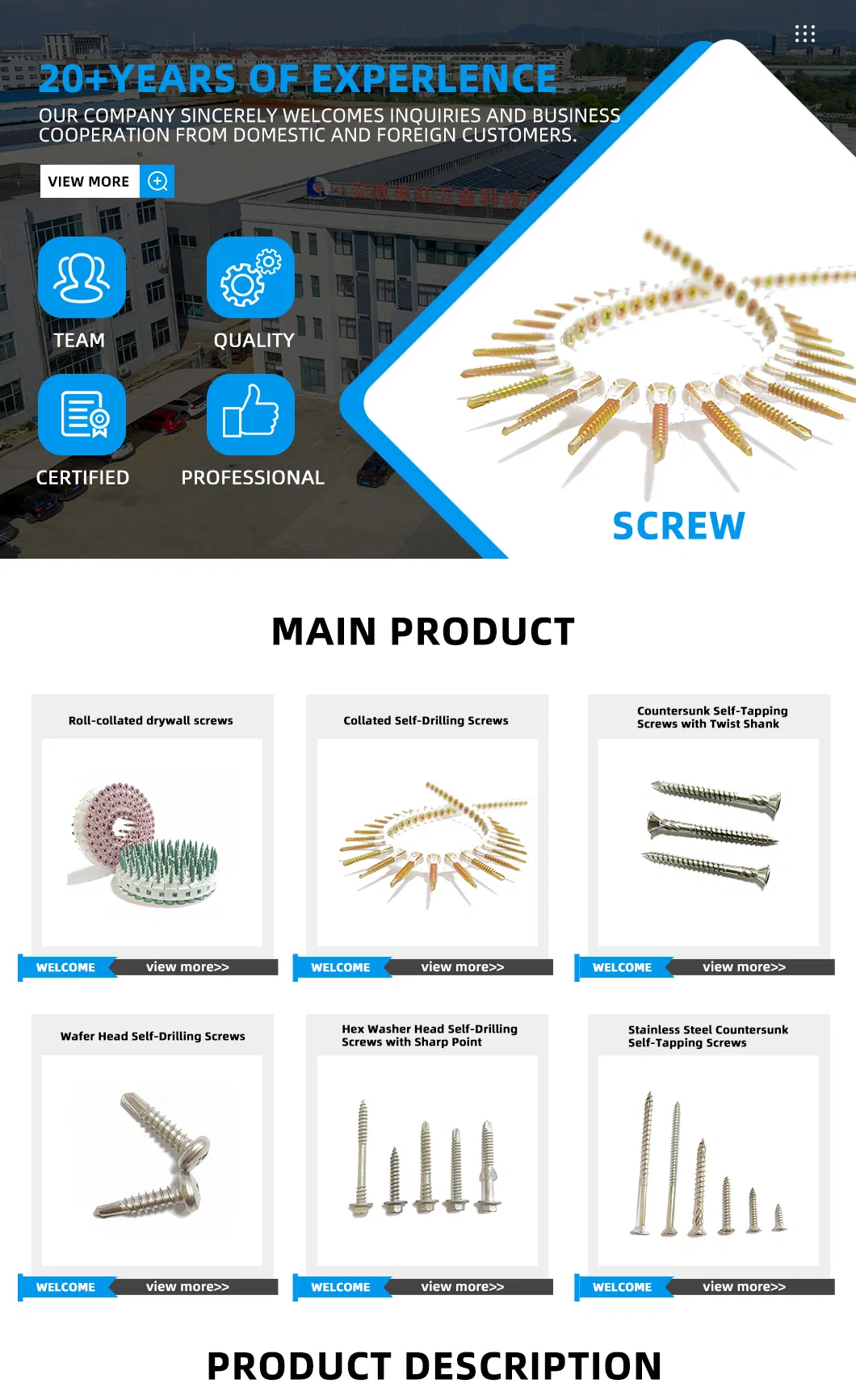 Custom Color Phillips Flat Head Tri-Lobular Screws for Furniture, Decorative Panels, Roofing