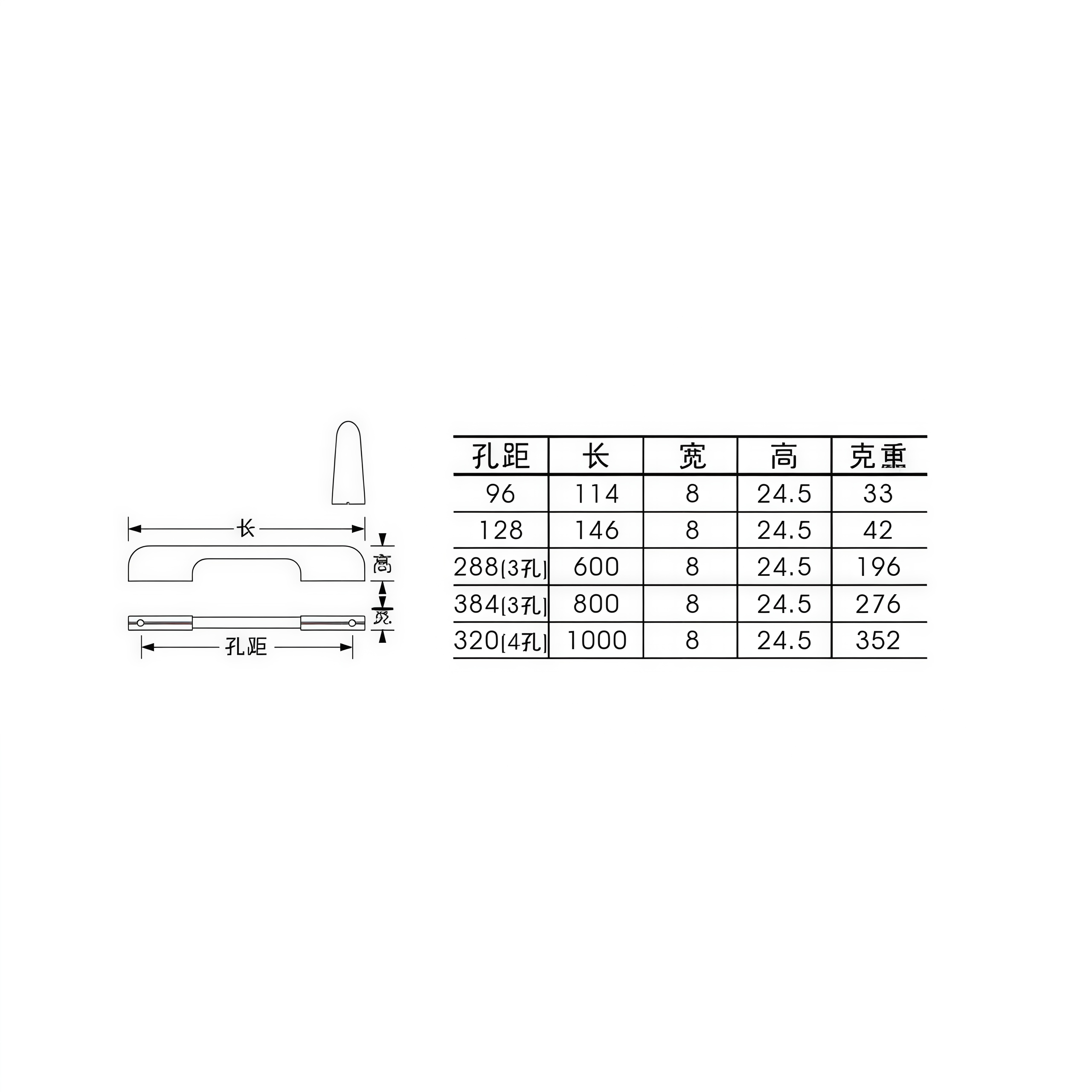 America Style Furniture Handles Knobs Cabinet Handle Black Hardware Accessories Drawer Long Pull Handle