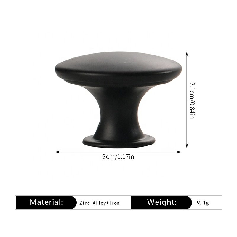 Simple Matte Black Round Flat Head Small Handle, Single Hole Hollow Cabinet Door Handle Decorative Accessories