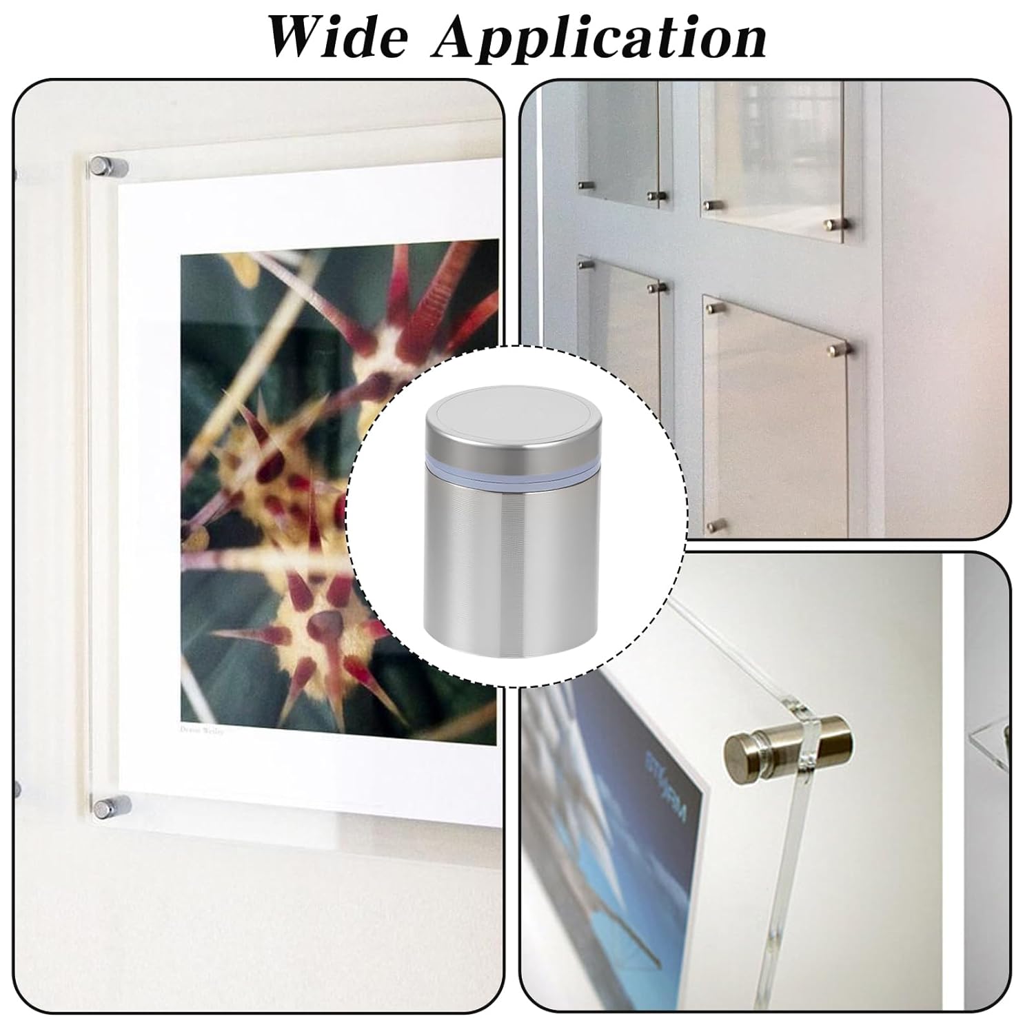 Hollow Flat Top Stainless Steel Glass Acrylic Sign Standoff Screws Fittings Hardware Spacer Fastener Advertising Nails