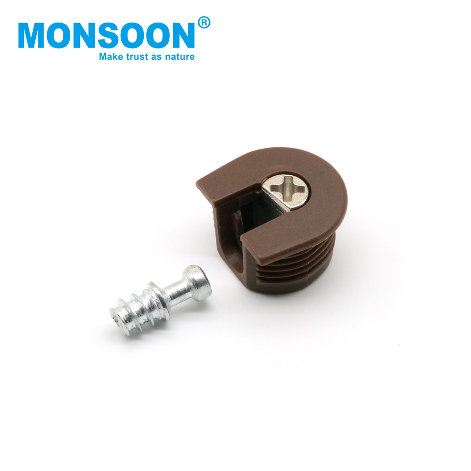 Furniture Hardware Steel Cabinet Wardrobe Invisible Joint Connecting Bolt Cam Lock Screw Dowel Hotel Use Nickel Finish Strong