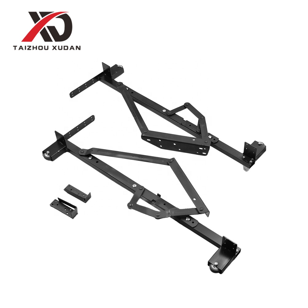 Factory Low Price Furniture Accessories Hardware Metal Sofa Bed Mechanism Black Bed Lift Mechanism Folding Sofa Hinge