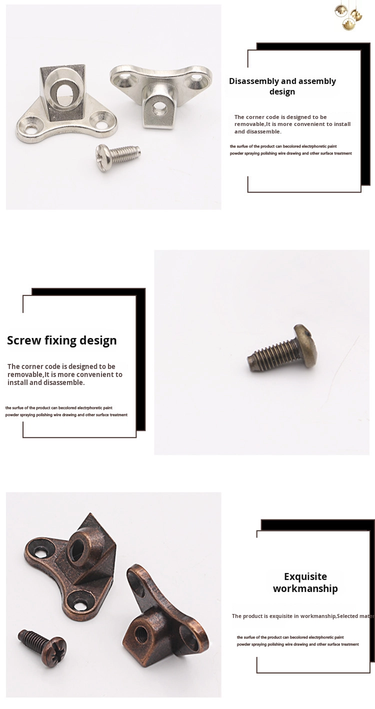 Modern Red Ancient Zinc Alloy No-Drill Butterfly Angle Bracket Supports Three-in-One Wood Board Partition Fastener for Furniture