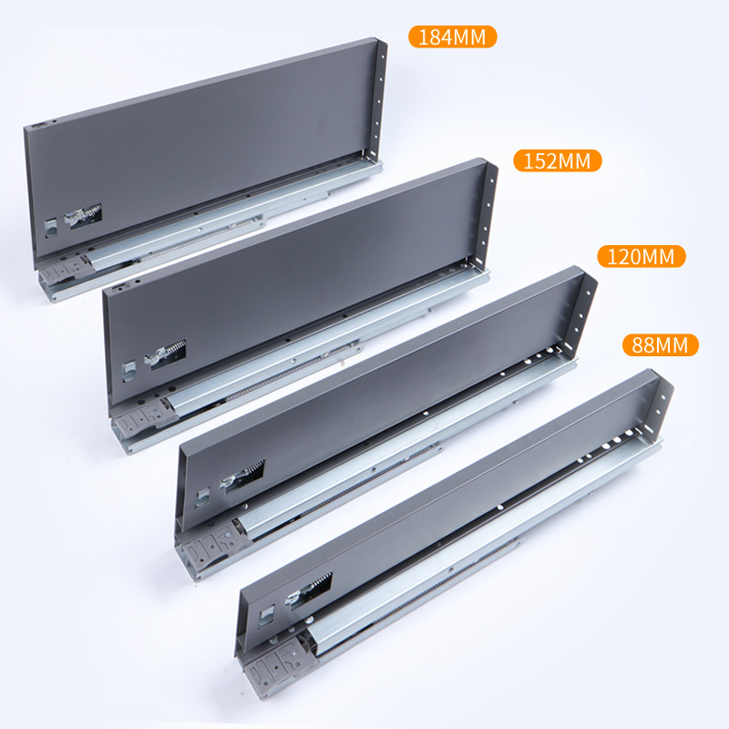 MINGYI Soft Closing Box Drawer Slide System for Kitchen Cabinet Double Wall Drawer Channels