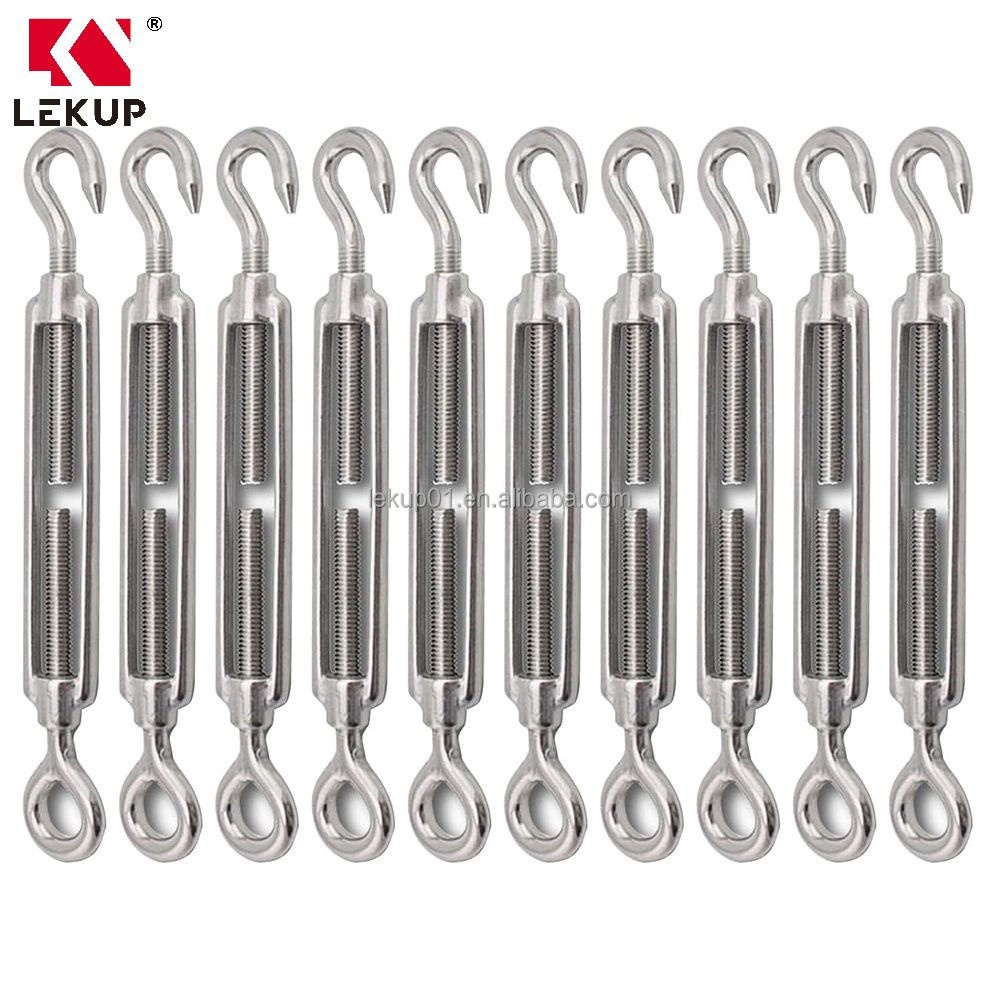 304 Stainless Steel M6 Heavy Duty Waterproof Corrosion Resistant Open Body Wire Rope Turnbuckle Hardware Kit