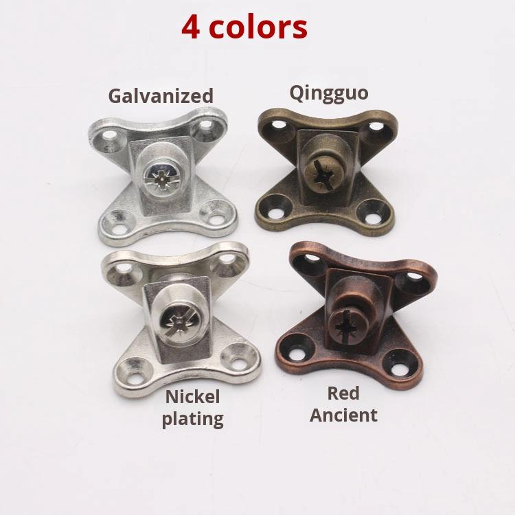 Modern Red Ancient Zinc Alloy No-Drill Butterfly Angle Bracket Supports Three-in-One Wood Board Partition Fastener for Furniture