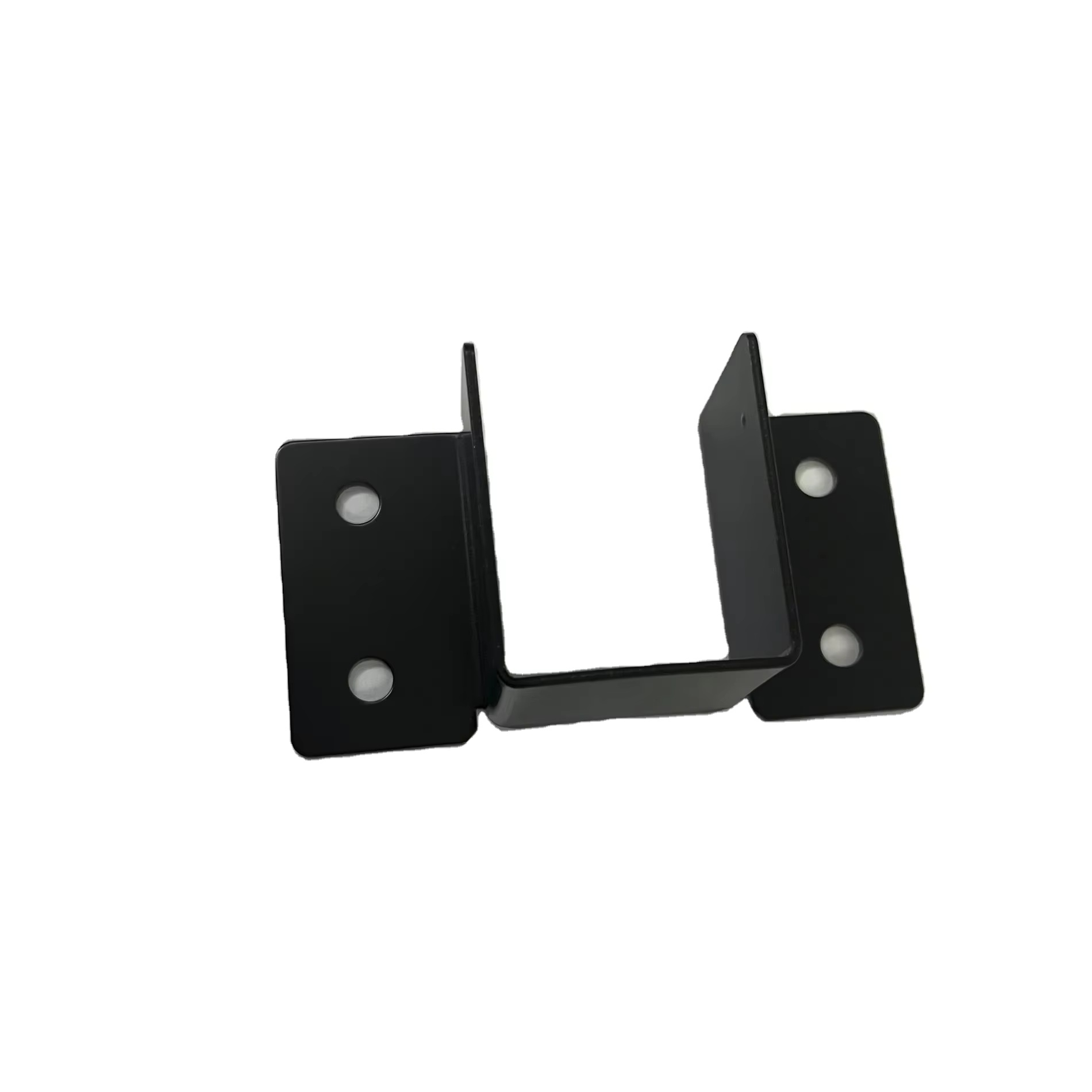 Heavy-Duty Black Bed Frame Bracket Adapter U-Shaped Headboard Hardware Stamped Bed Railing Accessories