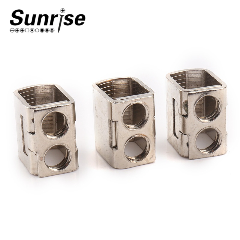 Two-Hole Circuit Table Iron Terminal Pressing Column Head Screw Frame Wiring Hardware Zinc Material Stamping Design