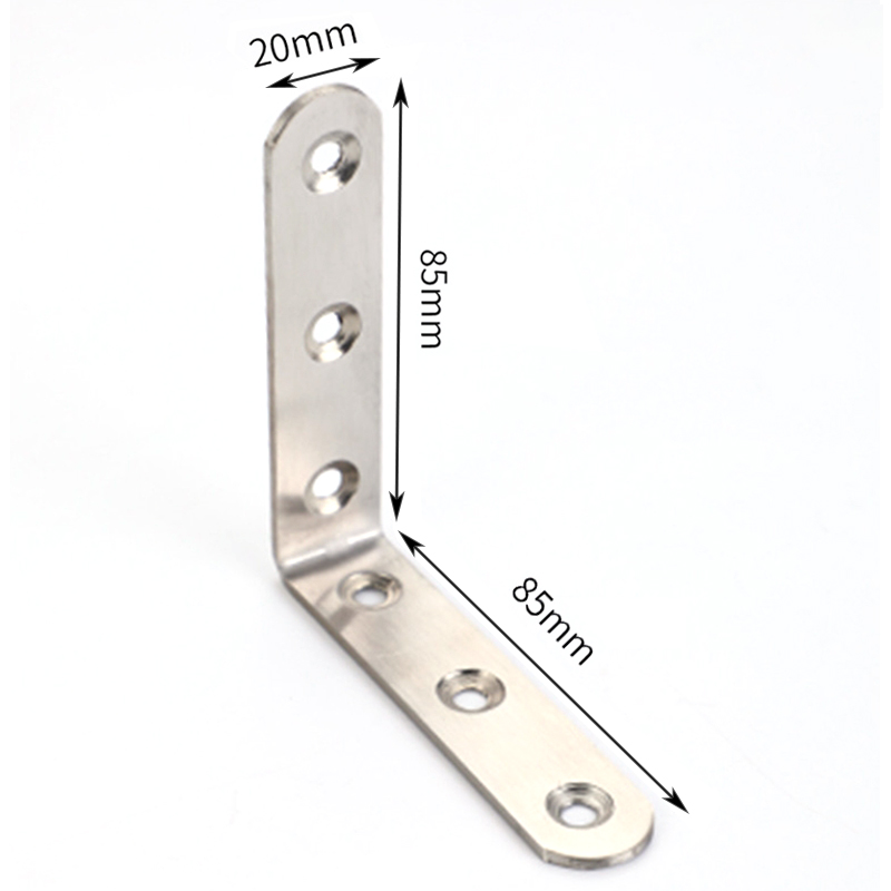 90&deg; Angle Brace L-Shaped Corner Bracket Stainless Steel Wall Fastener 6 Holes for Furniture Joint Hinge Furniture Joint Fastener