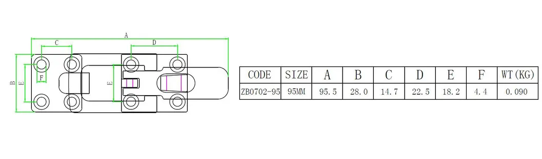 Stainless Steel 316 Hasps Drawer Latches Decorative Suitcases Hasp Latch Buckle Clasp Furniture Hardware