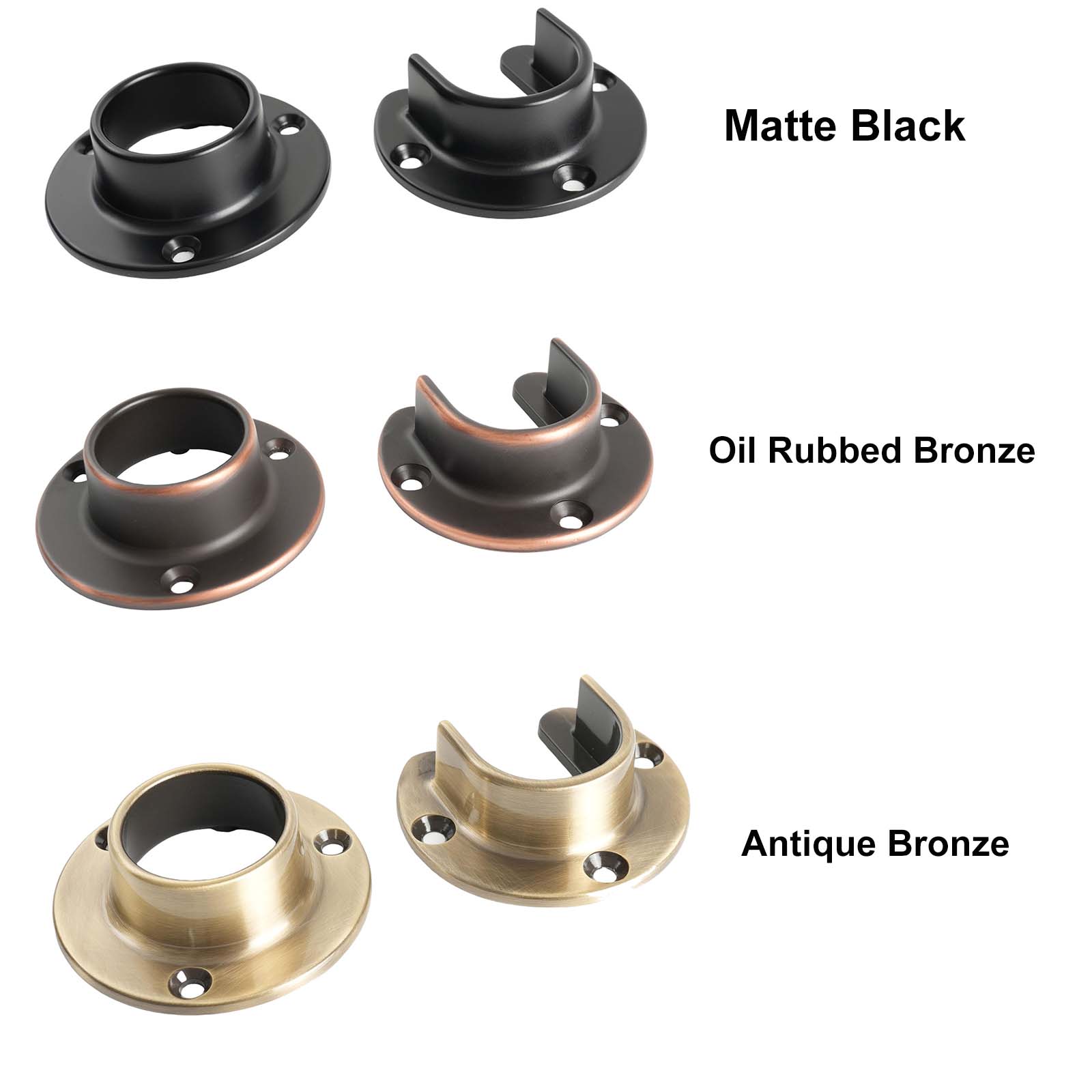Wardrobe Closet Hanging Rod Bracket Holder Furniture Fitting Zinc Alloy Garment Rod Pipe Support Closet Rod Holder