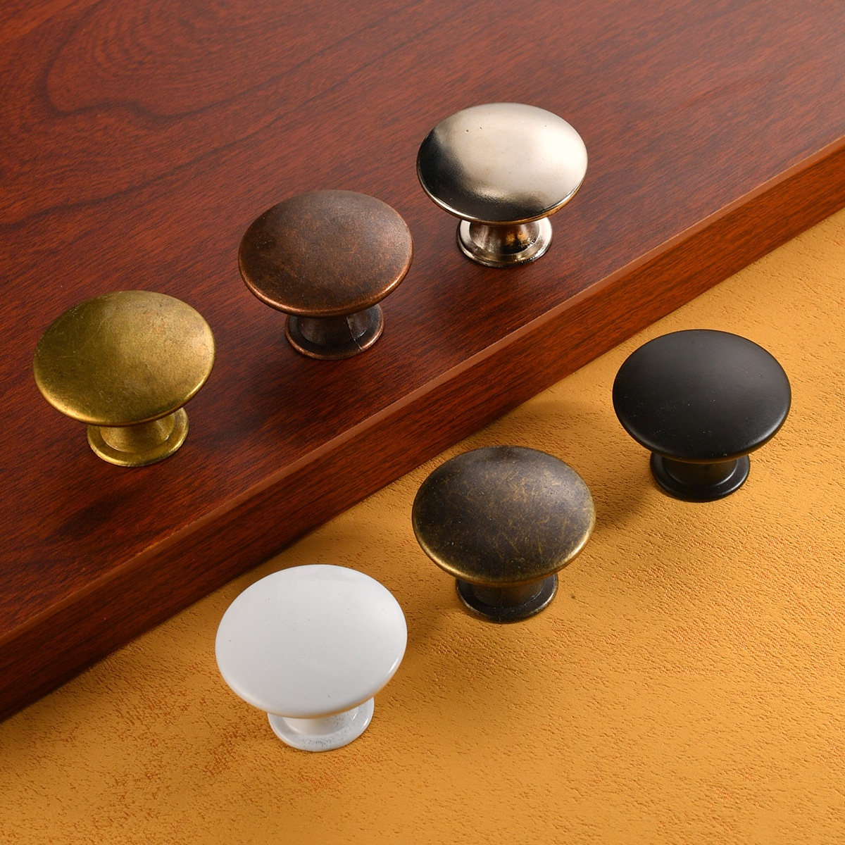 Simple Matte Black Round Flat Head Small Handle, Single Hole Hollow Cabinet Door Handle Decorative Accessories