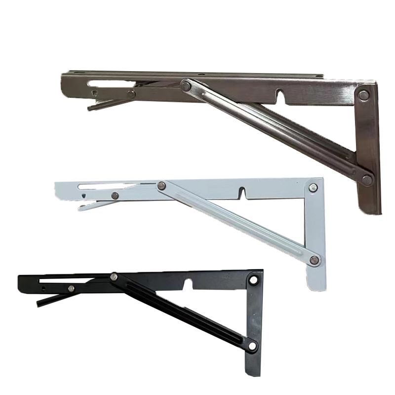 GOOD Furniture Hardware Stainless Steel Modern Triangle White Black Wall Mounting Adjustable Angle Folding Table Leg Brackets