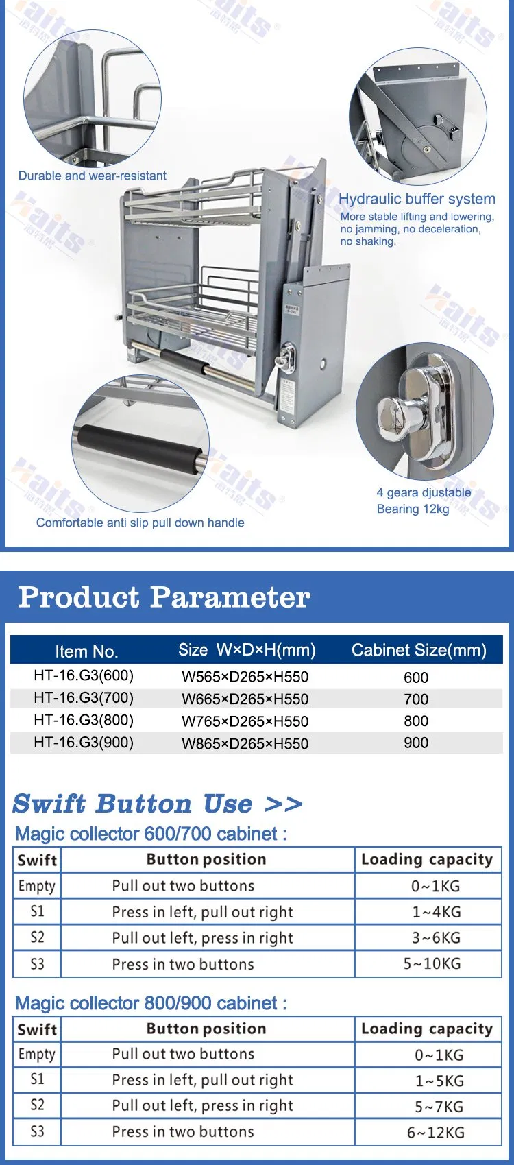 Multi-Layer High Capacity Pull out Pantry System for Modern Kitchen Furniture