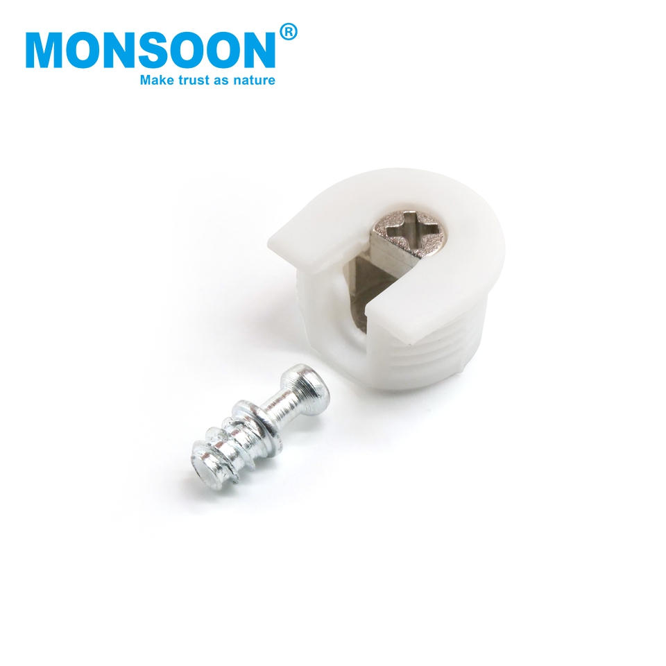 Furniture Hardware Steel Cabinet Wardrobe Invisible Joint Connecting Bolt Cam Lock Screw Dowel Hotel Use Nickel Finish Strong