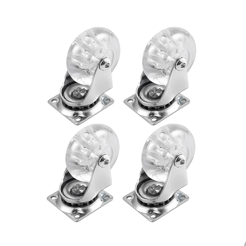 1.5/2/3" Transparent PU Rolling Casters Wheel For Furniture Office Chair Strong Bracket Swivel Ergonomic Boss Office Chair Wheel