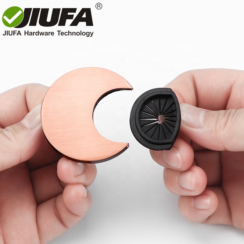 JIUFA Furniture Hardware Fitting Zinc Alloy Round Office Desk Cable Grommet Table Wire Management Hole Cover Organizer
