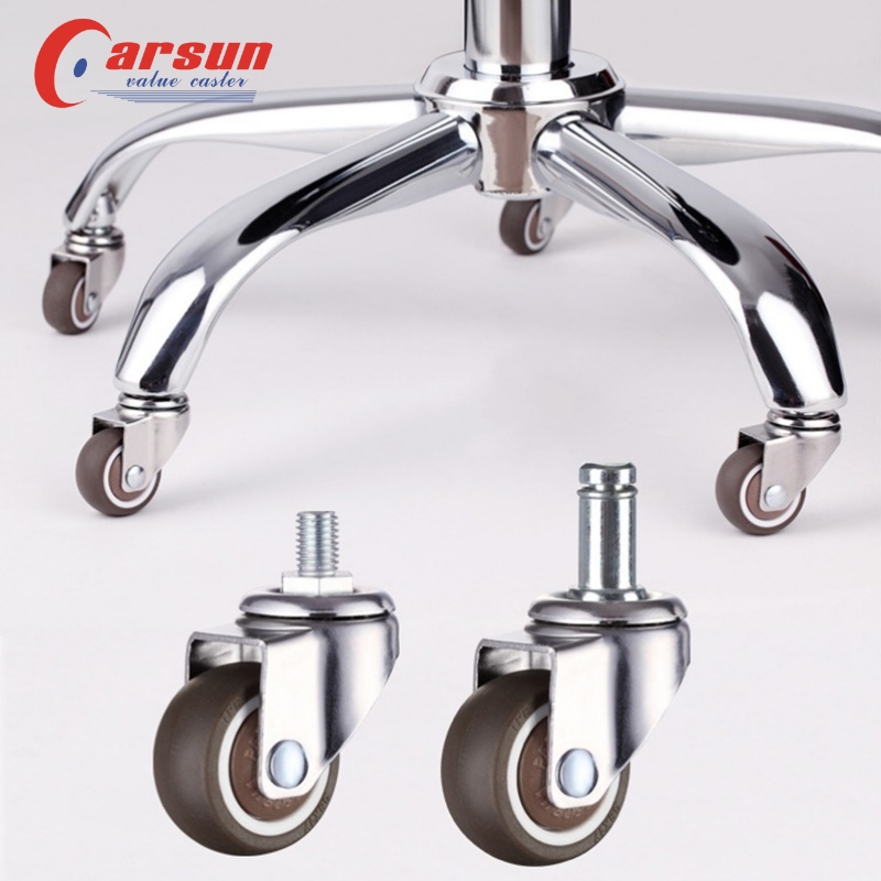 Heavy Duty Swivel Office Chair Caster Wheels TPE Chrome Plated Protect Floors Furniture School Hospital Bathroom Gym Living Room