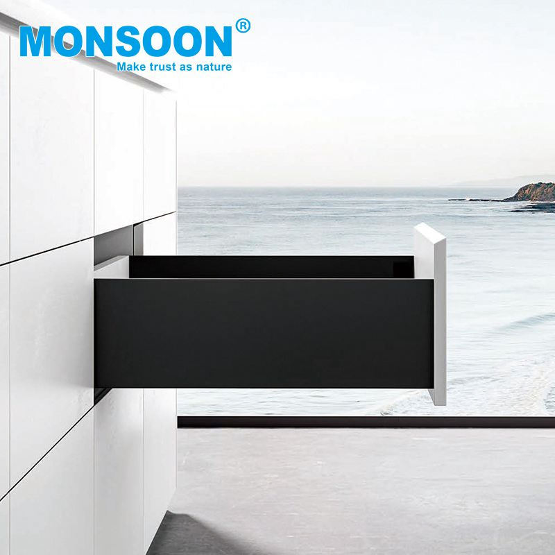 Furniture Hardware Custom Size Cabinet Metal Box Soft Closing Kitchen Cabinet Drawer System Soft Closing Telescopic System for Kitchen Box